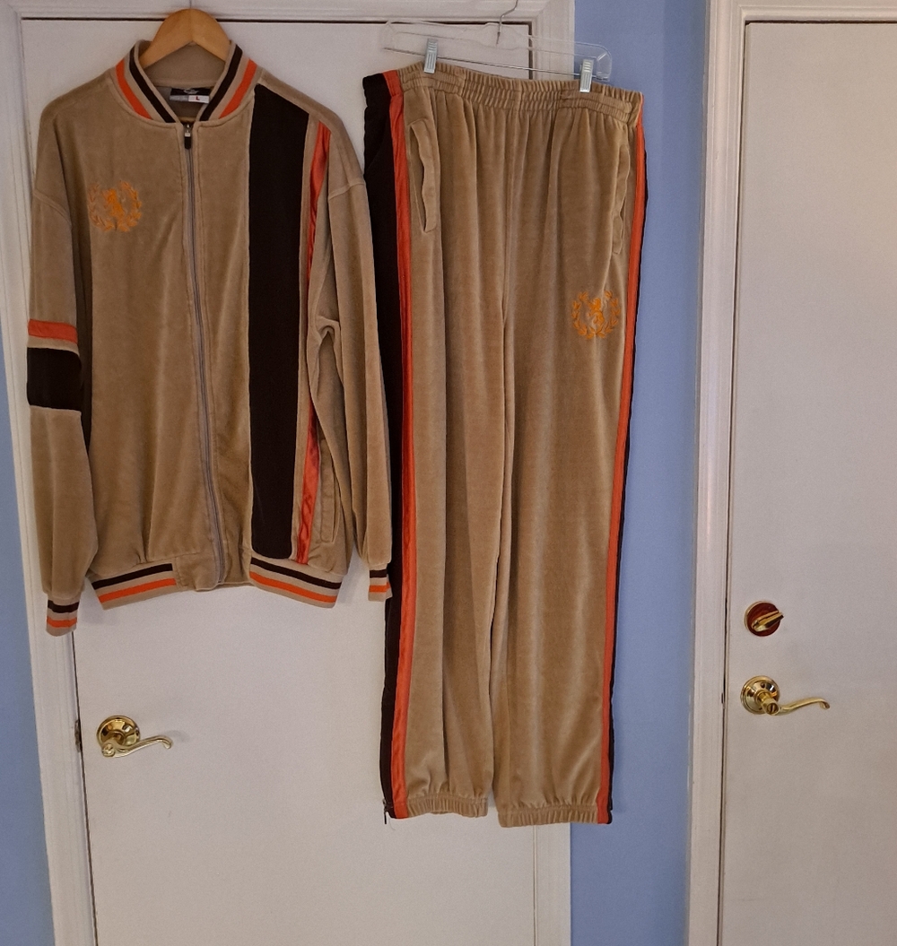 Cross Zone USA VTG Y2K Baggy Wide Leg Velour Track Suit LG/XL RARE  "Read"